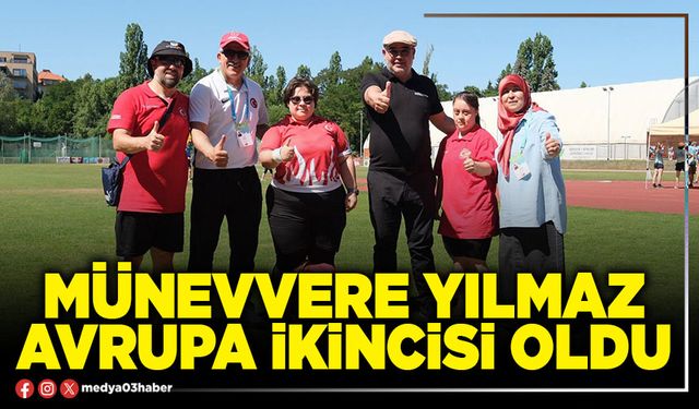Münevvere Yılmaz Avrupa ikincisi oldu