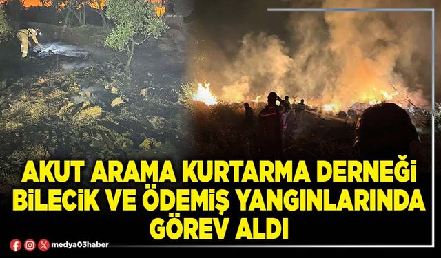 AKUT Arama Kurtarma Derneği Bilecik ve Ödemiş yangınlarında görev aldı