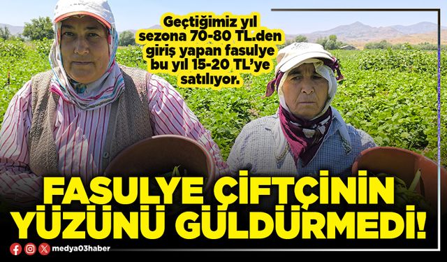 Fasulye çiftçinin yüzünü güldürmedi!
