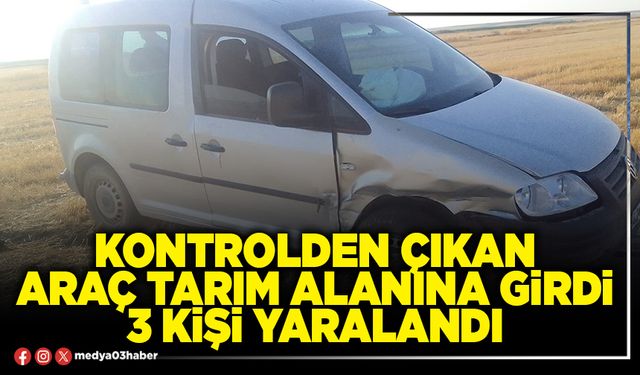 Kontrolden çıkan araç tarım alanına girdi 3 kişi yaralandı