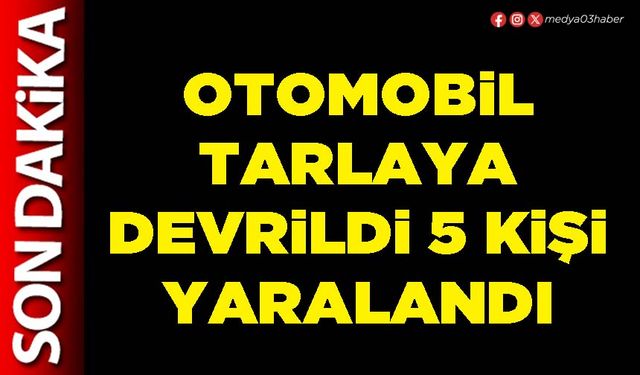 Otomobil tarlaya devrildi 5 kişi yaralandı