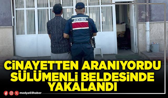 Cinayetten aranıyordu Sülümenli Beldesinde yakalandı
