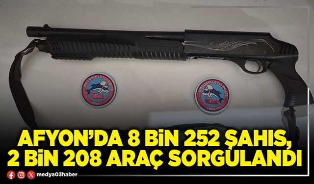 Afyon’da 8 Bin 252 şahıs, 2 Bin 208 araç sorgulandı