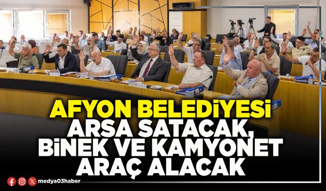 Afyon Belediyesi arsa satacak, binek ve kamyonet araç alacak