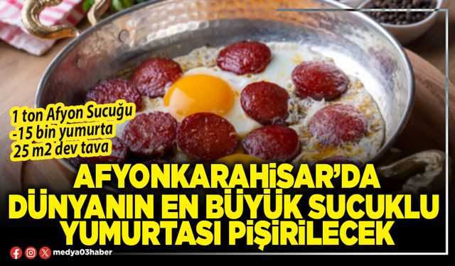 Afyonkarahisar’da Dünyanın en büyük sucuklu yumurtası pişirilecek