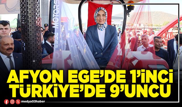 Afyon Ege’de 1’inci, Türkiye’de 9’uncu