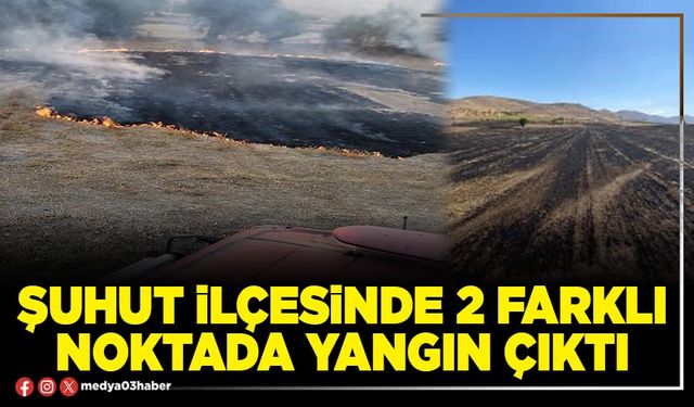 Şuhut ilçesinde 2 farklı noktada yangın çıktı