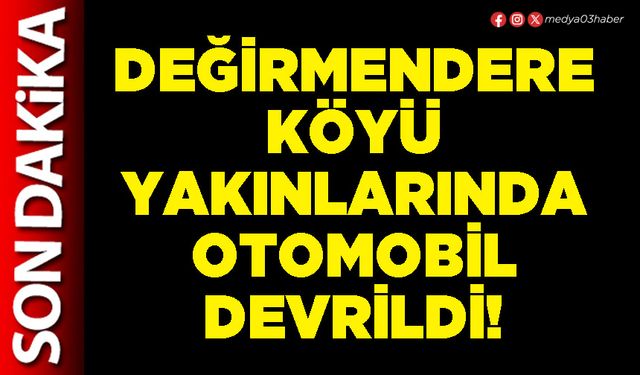 Değirmendere köyü yakınlarında otomobil devrildi!