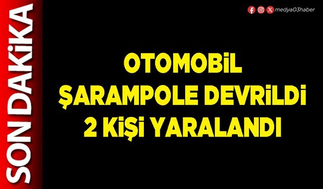 Otomobil şarampole devrildi 2 kişi yaralandı