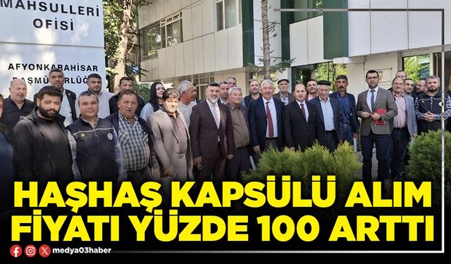 Haşhaş kapsülü alım fiyatı yüzde 100 arttı