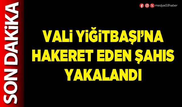 Vali Yiğitbaşı’na hakeret eden şahıs yakalandı