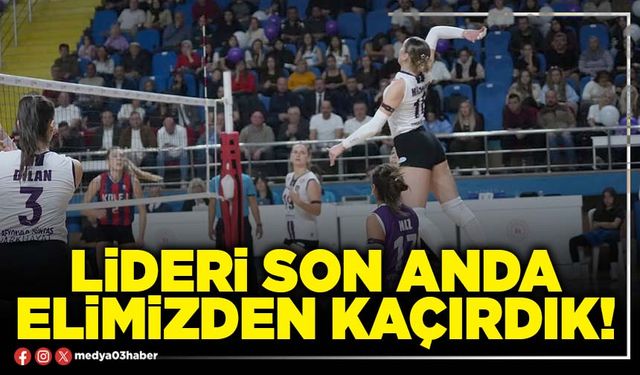 Lideri son anda elimizden kaçırdık!