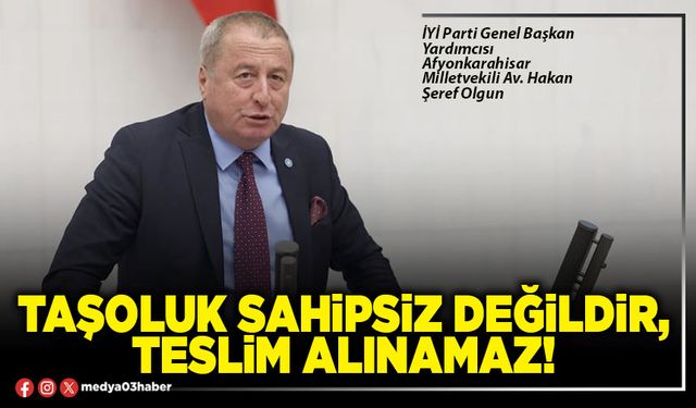 Taşoluk sahipsiz değildir, teslim alınamaz!