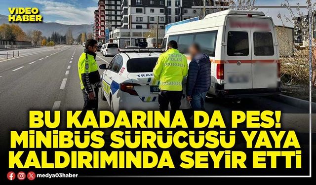 Bu kadarına da pes! Minibüs sürücüsü yaya kaldırımında seyir etti