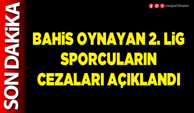 Bahis oynayan 2. Lig sporcuların cezaları açıklandı