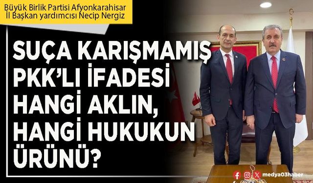 Suça karışmamış PKK’lı ifadesi hangi aklın, hangi hukukun ürünü?