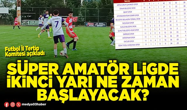 Süper Amatör Ligde ikinci yarı ne zaman başlayacak?