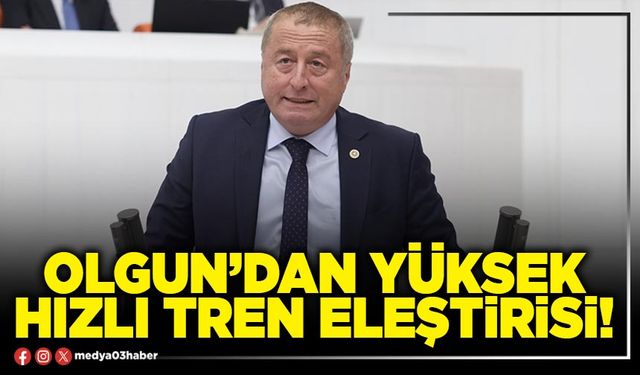 Olgun’dan yüksek hızlı tren eleştirisi!