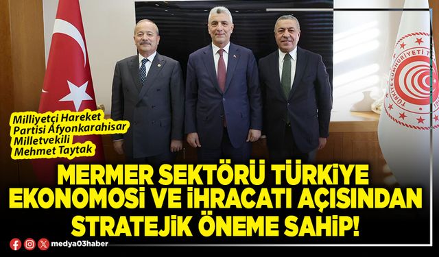 Mermer sektörü Türkiye ekonomosi ve ihracatı açısından stratejik öneme sahip!