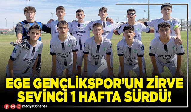 Ege Gençlikspor’un zirve sevinci 1 hafta sürdü!