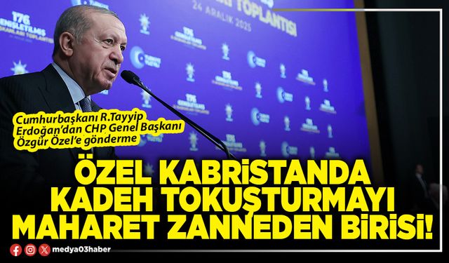 Özel kabristanda kadeh tokuşturmayı maharet zanneden birisi!