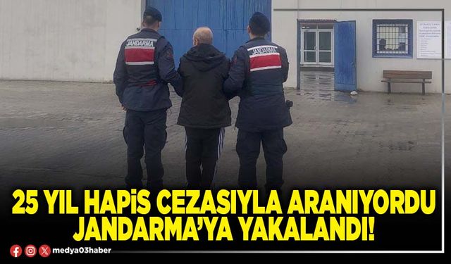 25 yıl hapis cezasıyla aranıyordu Jandarma’ya yakalandı!