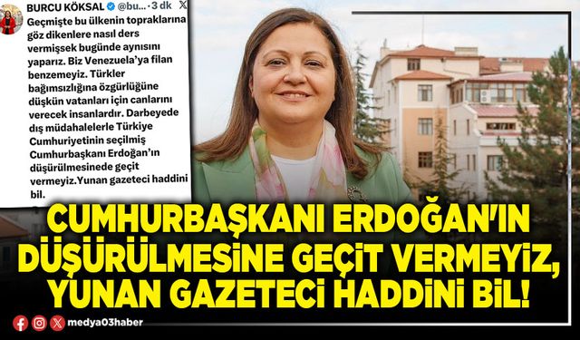 Cumhurbaşkanı Erdoğan'ın düşürülmesine geçit vermeyiz, Yunan gazeteci haddini bil!