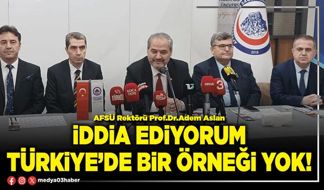 İddia ediyorum Türkiye’de bir örneği yok!