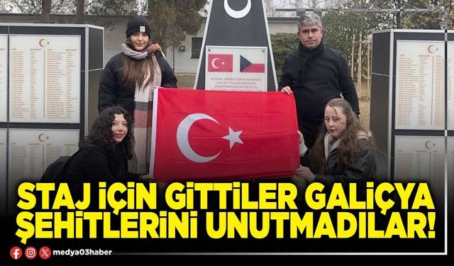 Staj için gittiler Galiçya şehitlerini unutmadılar!