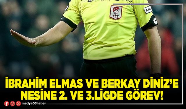 İbrahim Elmas ve Berkay Diniz’e Nesine 2. ve 3. Ligde görev!