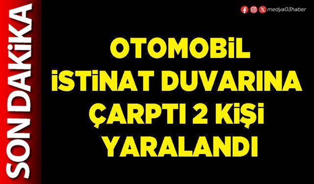 Otomobil istinat duvarına çarptı 2 kişi yaralandı
