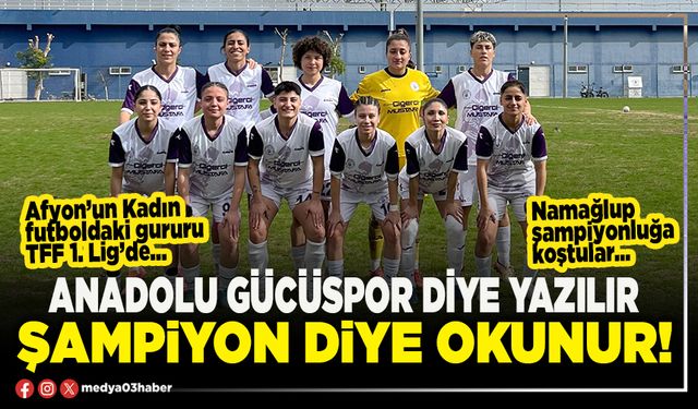 Anadolu Gücüspor diye yazılır Şampiyon diye okunur!
