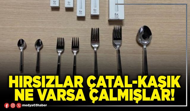 Hırsızlar çatal-kaşık ne varsa çalmışlar!