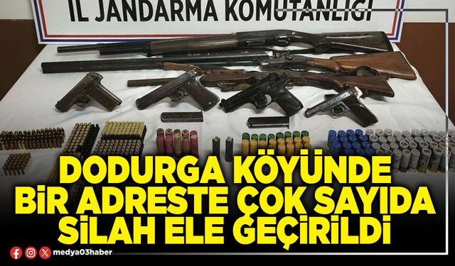 Dodurga Köyünde bir adreste çok sayıda silah ele geçirildi