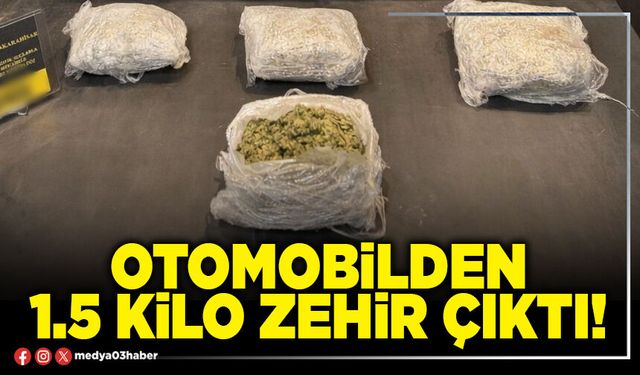 Otomobilden 1.5 kilo zehir çıktı!