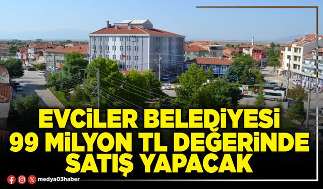 Evciler Belediyesi 99 Milyon TL değerinde satış yapacak