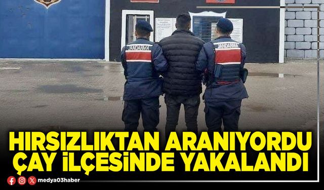 Hırsızlıktan aranıyordu Çay ilçesinde yakalandı