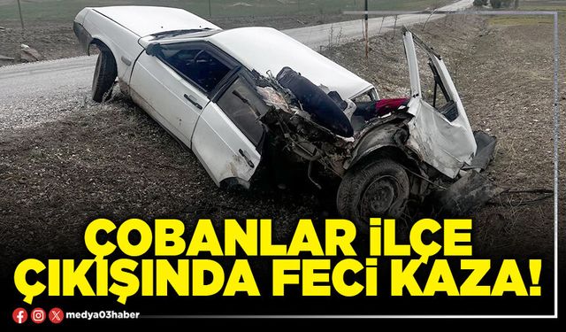 Çobanlar ilçe çıkışında feci kaza!