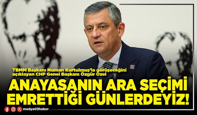 Anayasanın ara seçimi emrettiği günlerdeyiz!