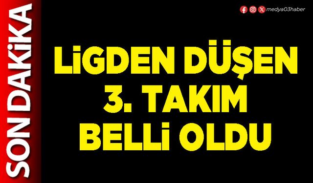 Ligden düşen 3. takım belli oldu