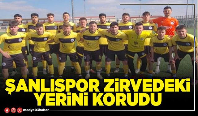 Şanlıspor zirvedeki yerini korudu
