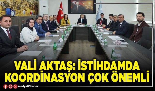 Vali Aktaş: İstihdamda koordinasyon çok önemli