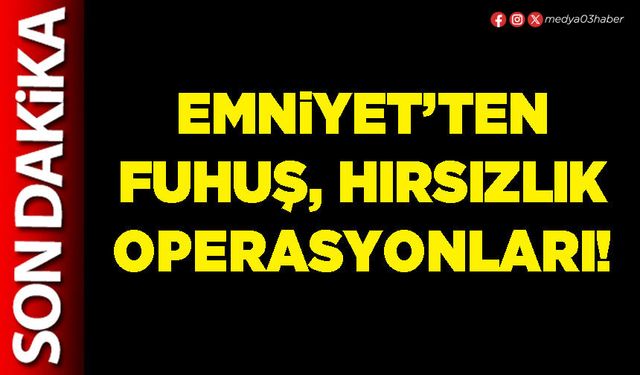 Emniyet’ten fuhuş, hırsızlık operasyonları!