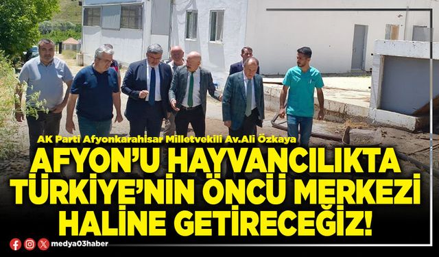 Afyon’u hayvancılıkta Türkiye’nin öncü merkezi haline getireceğiz!