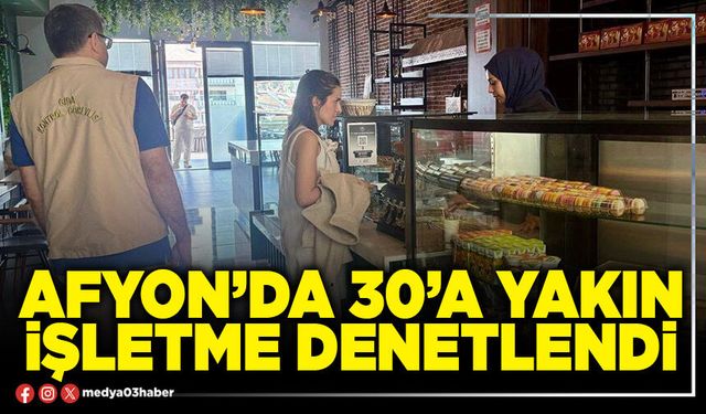 Afyon’da 30'a yakın işletme denetlendi