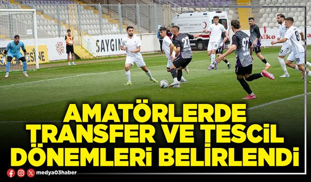 Amatörlerde transfer ve tescil dönemleri belirlendi