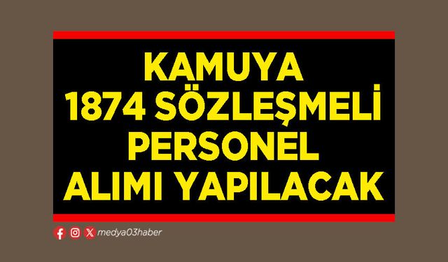 Kamuya 1874 sözleşmeli personel alımı yapılacak