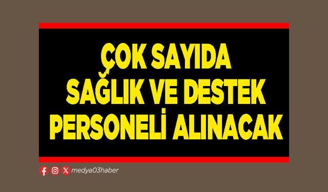 Çok sayıda sağlık ve destek personeli alınacak