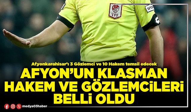 Afyon’un klasman hakem ve gözlemcileri belli oldu