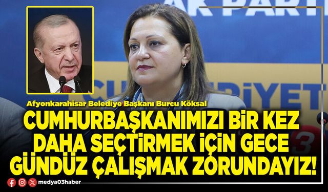 Cumhurbaşkanımızı bir kez daha seçtirmek için gece gündüz çalışmak zorundayız!